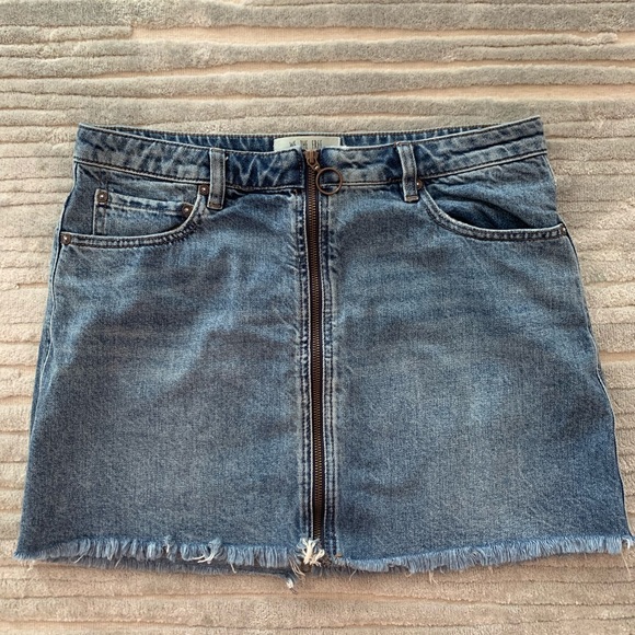 Free People Zipper Denim Skirt - Picture 2 of 5
